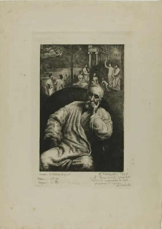 Pierre Puvis de Chavannes, Portrait and Composition Wall Art by Marcellin Gilbert Desboutin - High-Resolution Digital Print