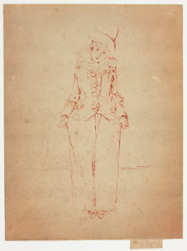 Pierrot en Pied, Portrait of the Lady A. C. Wall Art by Theodore Roussel - High-Resolution Digital Print