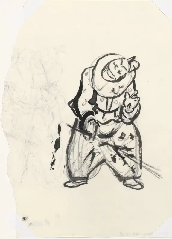 Pierrot met zweep (schets) Wall Art by Leo Gestel - High-Resolution Digital Print