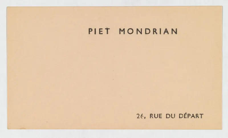 Piet Mondrian, calling card Wall Art by Anonymous - High-Resolution Digital Print