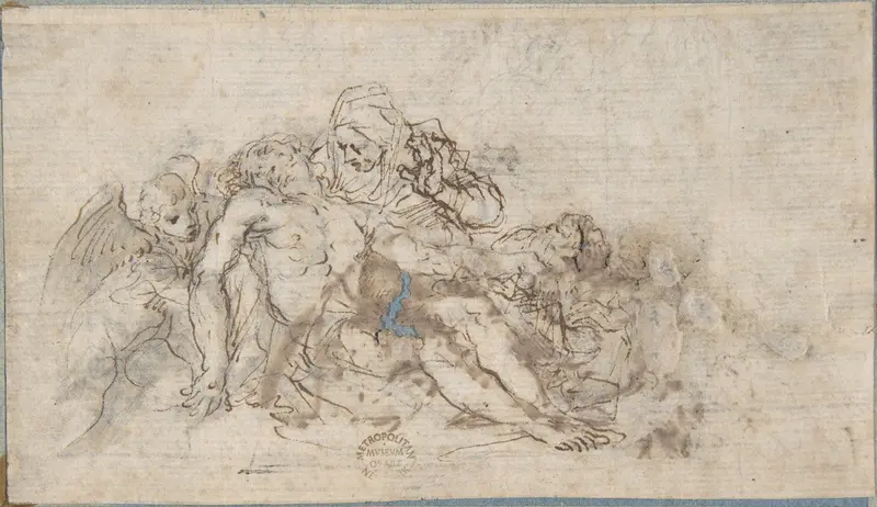 Pietà Wall Art by Anonymous, Italian, Bolognese, 17th century - High-Resolution Digital Print