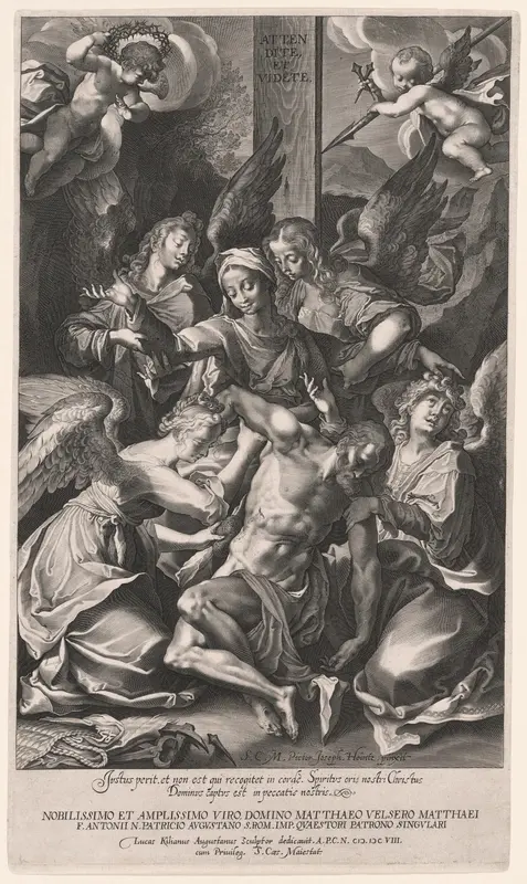 Pietà with Angels (Descent from the Cross) Wall Art by Lucas Kilian - High-Resolution Digital Print