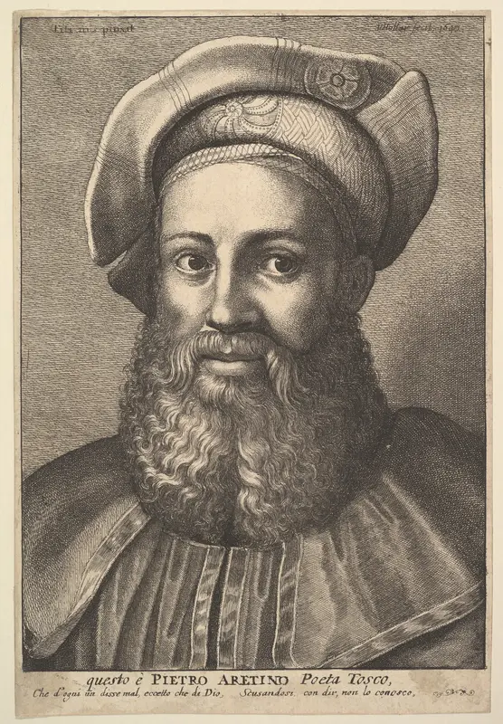 Pietro Aretino Wall Art by Wenceslaus Hollar - High-Resolution Digital Print