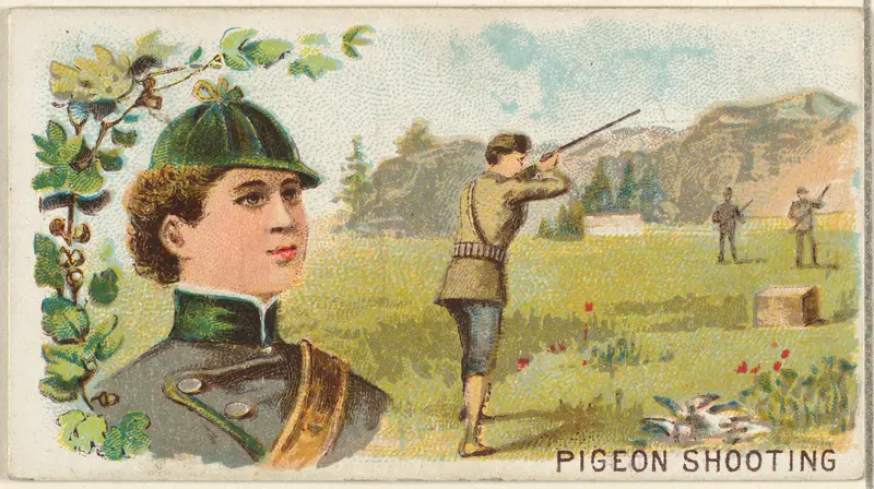 Pigeon Shooting, from the Games and Sports series (N165) for Old Judge Cigarettes Wall Art by Goodwin & Company - High-Resolution Digital Print