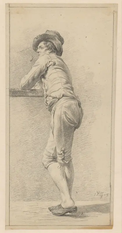 Pijprokende jongeman, van opzij Wall Art by Joannes Pieter Visser Bender - High-Resolution Digital Print