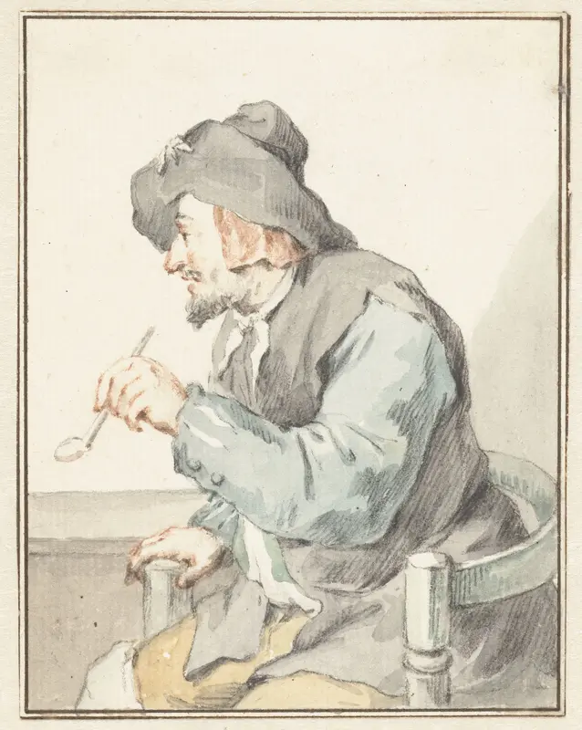 Pijprokende man in een armstoel, naar links Wall Art by Aert Schouman - High-Resolution Digital Print