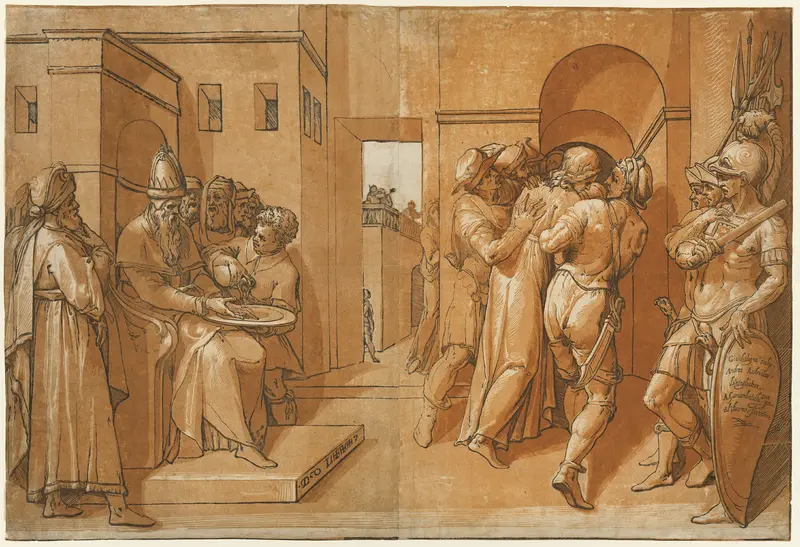 Pilate Washing His Hands Wall Art by Andrea Andreani - High-Resolution Digital Print