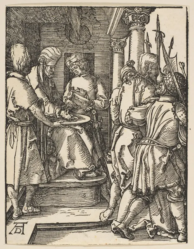 Pilate Washing His Hands, from "The Small Passion" Wall Art by Albrecht Dürer - High-Resolution Digital Print