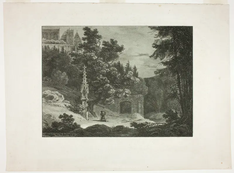 Pilgrim in the Woods Wall Art by Carl Blechen - High-Resolution Digital Print