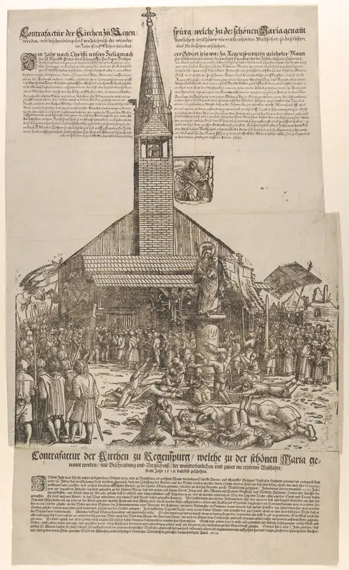 Pilgrims at the Church of the 'Beautiful Virgin' at Regensburg Wall Art by Michael Ostendorfer - High-Resolution Digital Print