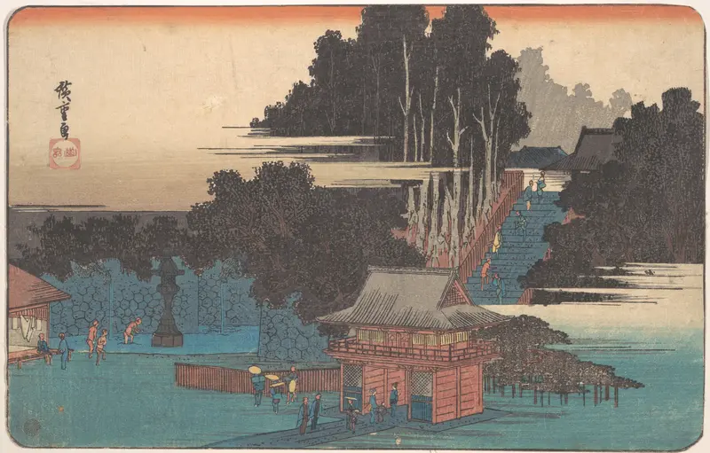 Pilgrims at the Fudo Shrine, Meguro