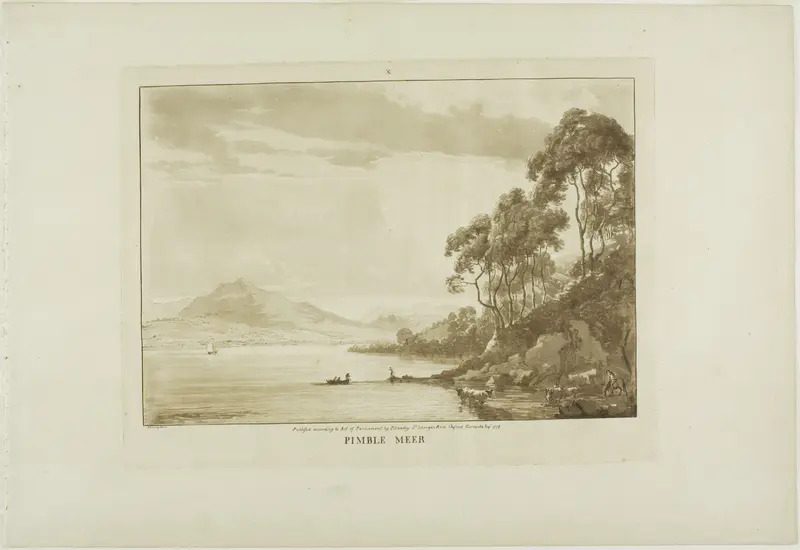 Pimble Meer, plate ten from Twelve Views in Wales Wall Art by Paul Sandby - High-Resolution Digital Print