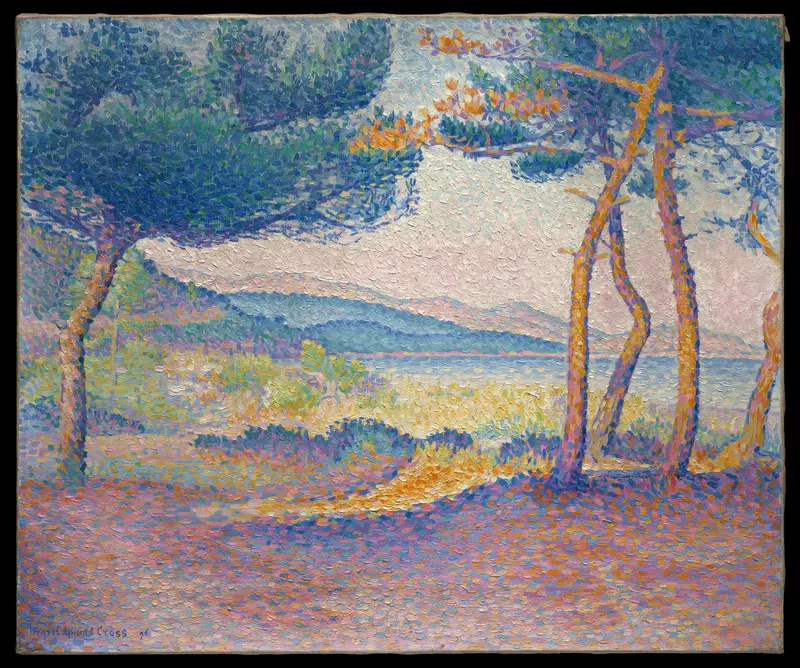 Pines Along the Shore Wall Art by Henri-Edmond Cross (Henri-Edmond Delacroix) - High-Resolution Digital Print