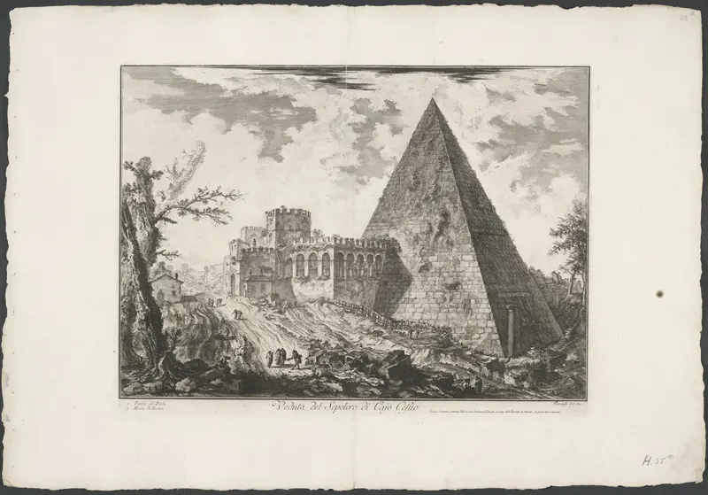 Piramide van Cestius te Rome Wall Art by Unknown - High-Resolution Digital Print