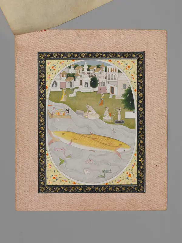 Pisces (Mina), from a Mandi Astrology Series Wall Art by Sajnu - High-Resolution Digital Print