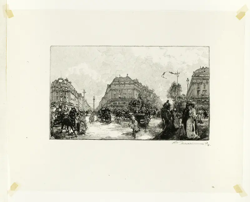 Place de l'Opéra, plate seventeen from Le Long de la Seine et des Boulevards