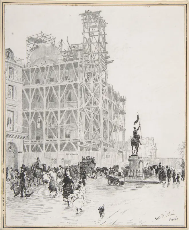 Place des Pyramides, Paris Wall Art by Giuseppe De Nittis - High-Resolution Digital Print