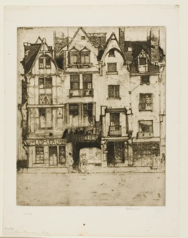 Place Plumereau, Tours Wall Art by David Young Cameron - High-Resolution Digital Print