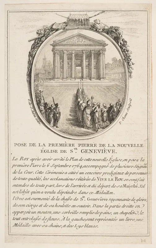 Placing of the first stone for the church of Saint Genevieve