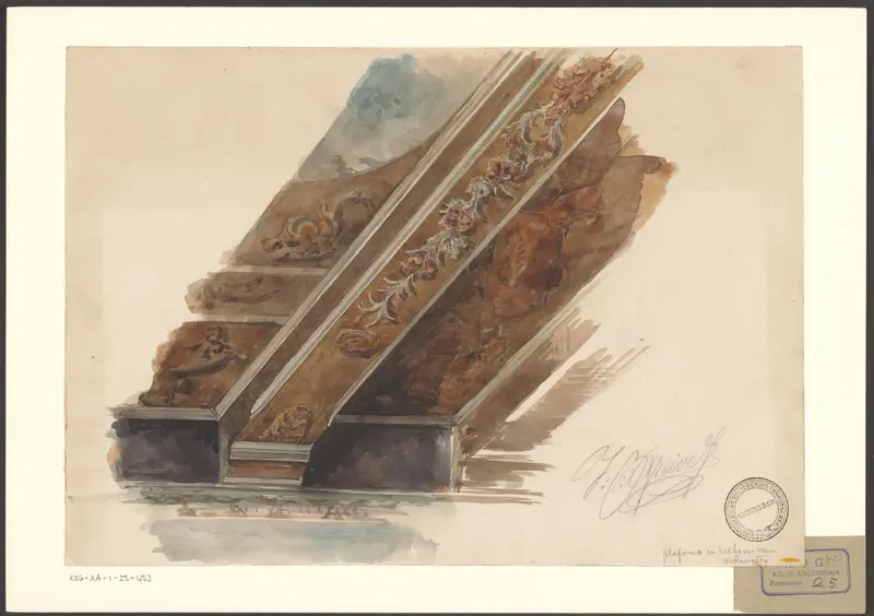 Plafond in het huis van Michiel de Ruyter op de Prins Hendrikkade Wall Art by Unknown - High-Resolution Digital Print