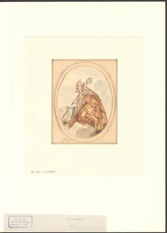 Plafond van de Mozes en Aäronkerk met de heilige Ambrosius Wall Art by Unknown - High-Resolution Digital Print