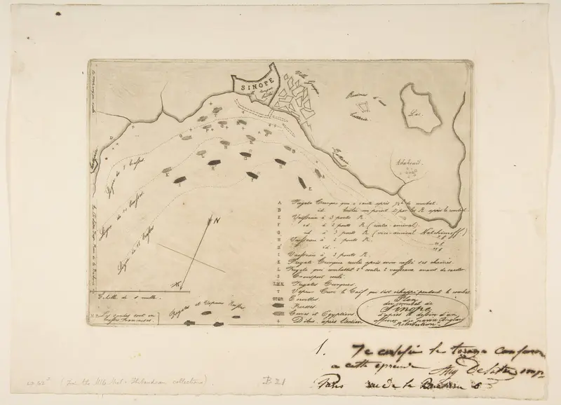 Plan du Combat de Sinope (Plan of the Battle of Sinope) Wall Art by Charles Meryon - High-Resolution Digital Print