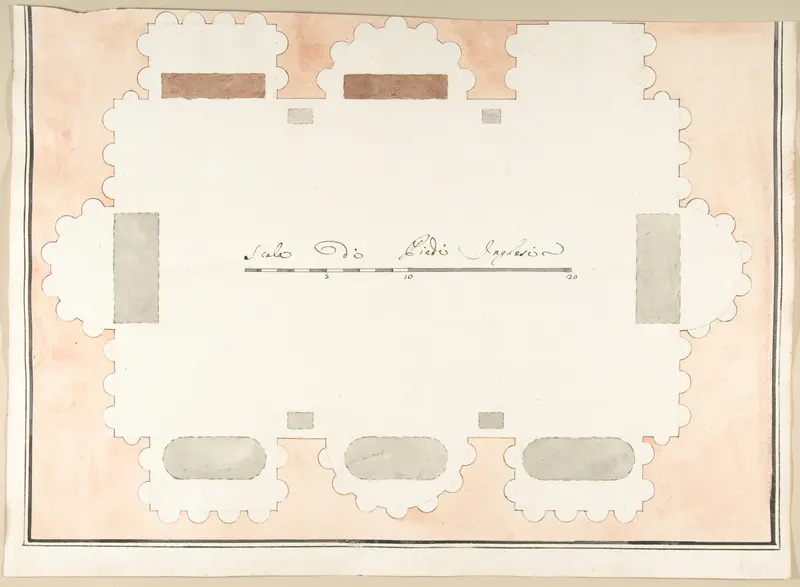Plan of a Columbarium Wall Art by Pietro Paolo Coccetti (Cocchetti) - High-Resolution Digital Print