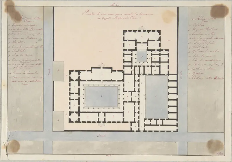 Plan of a Greek House Wall Art by Anonymous, Italian, 19th century - High-Resolution Digital Print