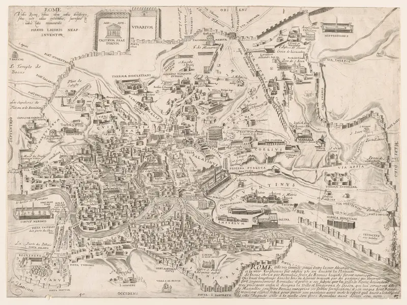 Plan of Ancient Rome, from "Speculum Romanae Magnificentiae" Wall Art by Pirro Ligorio - High-Resolution Digital Print