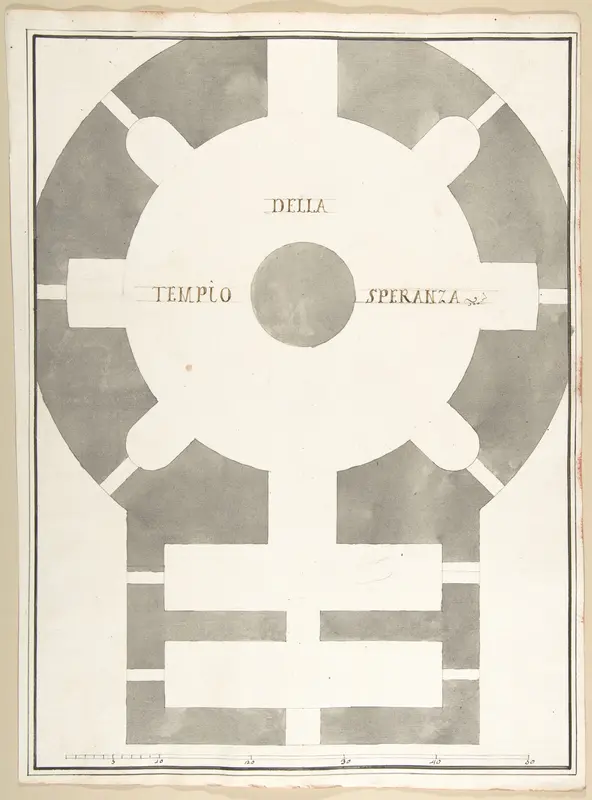 Plan of the Tempio della Speranza Wall Art by Pietro Paolo Coccetti (Cocchetti) - High-Resolution Digital Print
