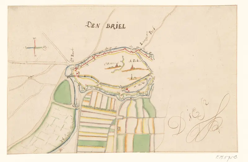 Plan van Den Briel, ca. 1600 Wall Art by anonymous - High-Resolution Digital Print
