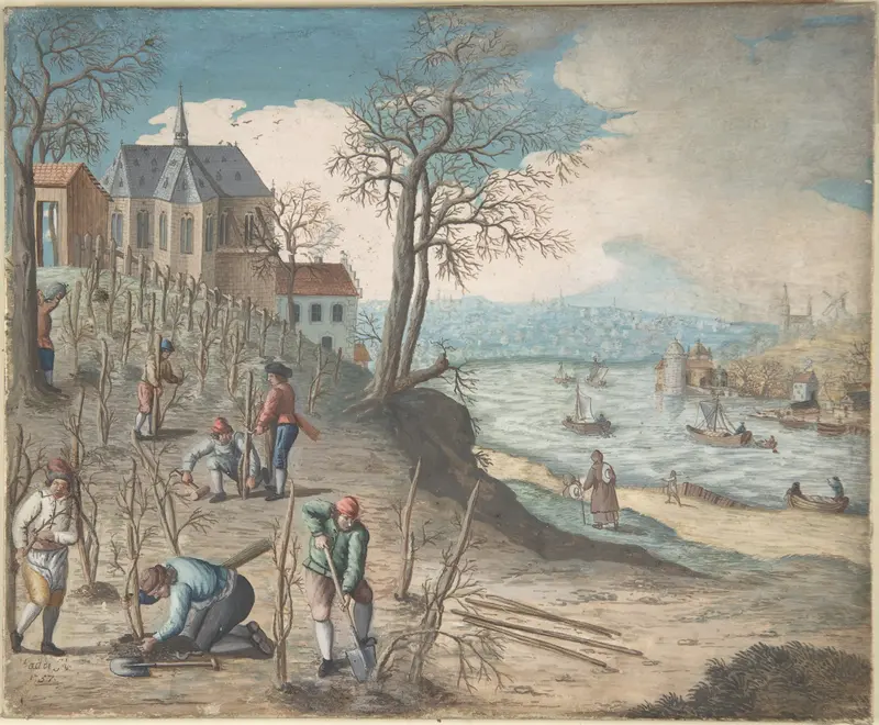 Planting Trees Wall Art by Anonymous, Flemish, 18th century - High-Resolution Digital Print