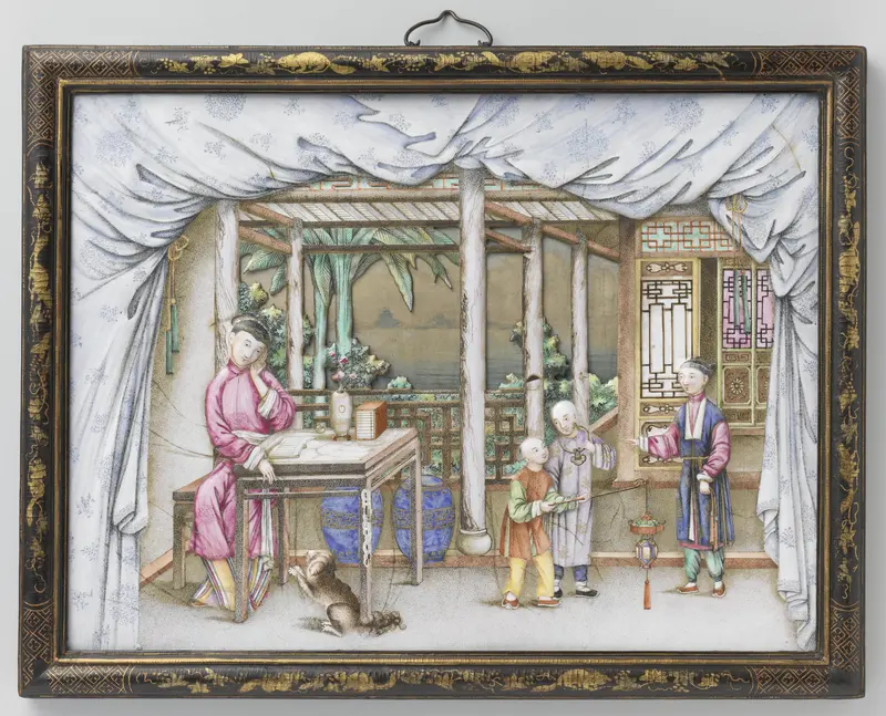 Plaque depicting a woman reading Wall Art by anonymous - High-Resolution Digital Print