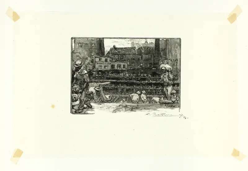 Plaster Unloaders, plate three from Le Long de la Seine et des Boulevards