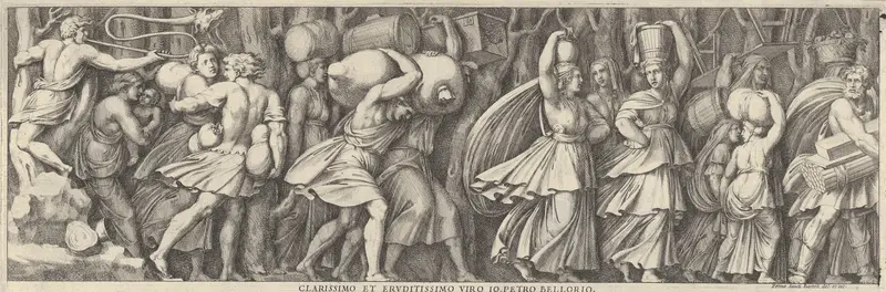 Plate 1: A Procession Wall Art by Pietro Santi Bartoli - High-Resolution Digital Print