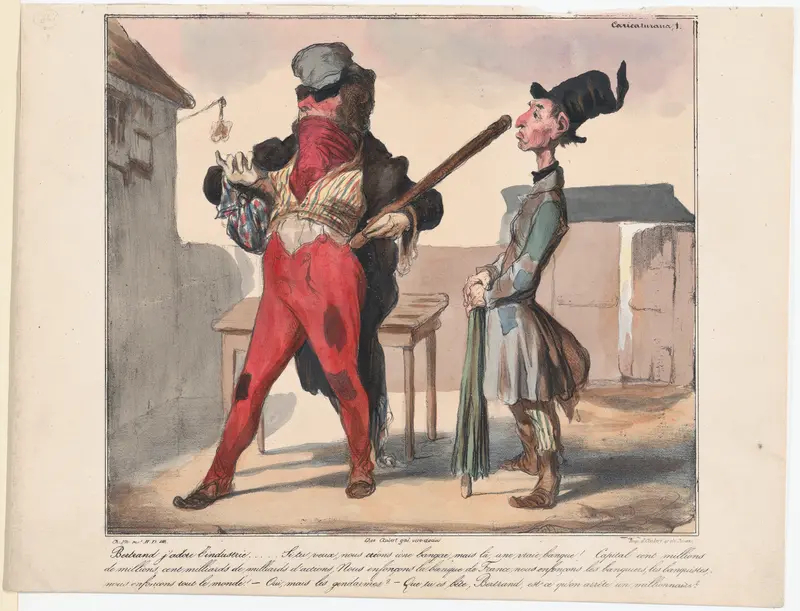 Plate 1: Bertrand, I adore industry...., from 'Caricaturana,' published in Les Robert Macaires Wall Art by Honoré Daumier - High-Resolution Digital Print