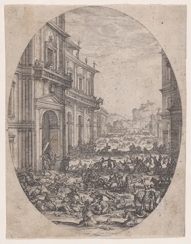 Plate 1, from "Le Massacre des Innocents" (The Massacre of the Innocents) Wall Art by Jacques Callot - High-Resolution Digital Print