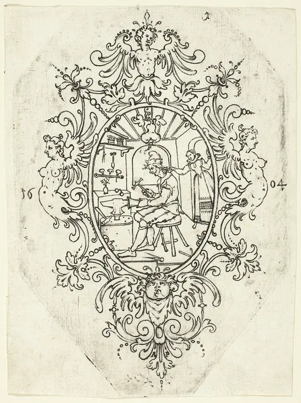 Plate 1, from twenty ornamental designs for goblets and beakers Wall Art by Master A.P. - High-Resolution Digital Print