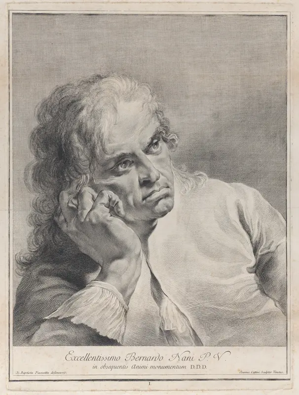 Plate 1: Pensive man resting his head on his hand, from "Icones ad vivum expressae" Wall Art by Giovanni Cattini - High-Resolution Digital Print