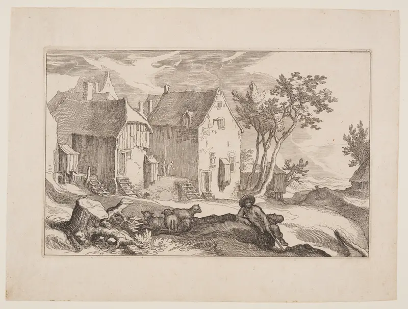 Plate 10, from Landscapes with Farmhouses Wall Art by Boetius Adams Bolswert - High-Resolution Digital Print
