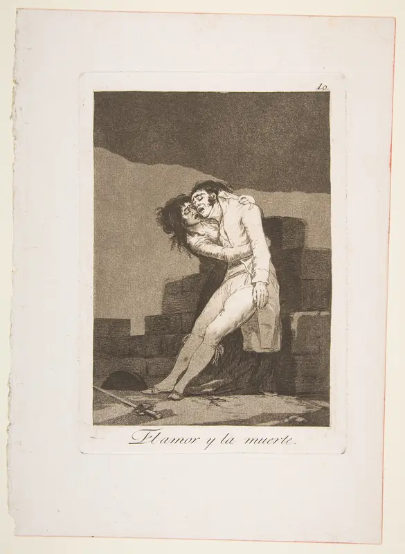 Plate 10 from "Los Caprichos": Love and death (El amor y la muerte)