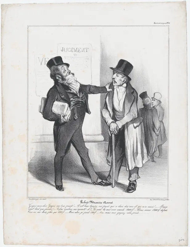Plate 10: Robert Macaire, solicitor, from 'Caricaturana,' published in Les Robert Macaires Wall Art by Honoré Daumier - High-Resolution Digital Print