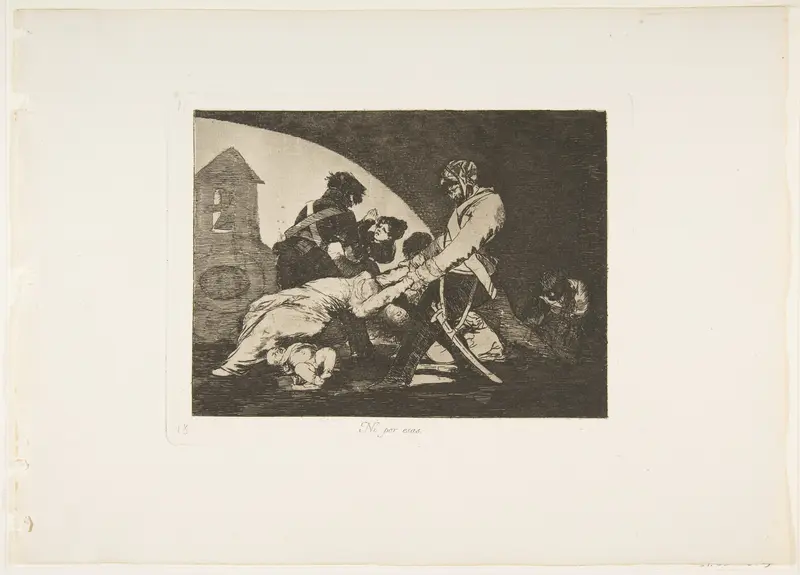 Plate 11 from "The Disasters of War" (Los Desastres de la Guerra): Not even in that way (Ni por esas) Wall Art by Goya (Francisco de Goya y Lucientes) - High-Resolution Digital Print