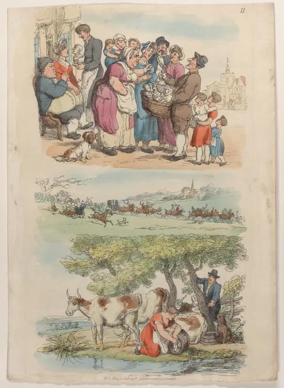 Plate 11, from "World in Miniature" Wall Art by Thomas Rowlandson - High-Resolution Digital Print