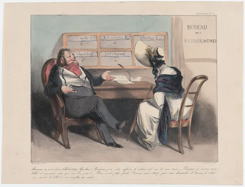 Plate 11: Someone stole a thousand franc note from me, Monsieur..., from 'Caricaturana,' published in Les Robert Macaires Wall Art by Honoré Daumier - High-Resolution Digital Print