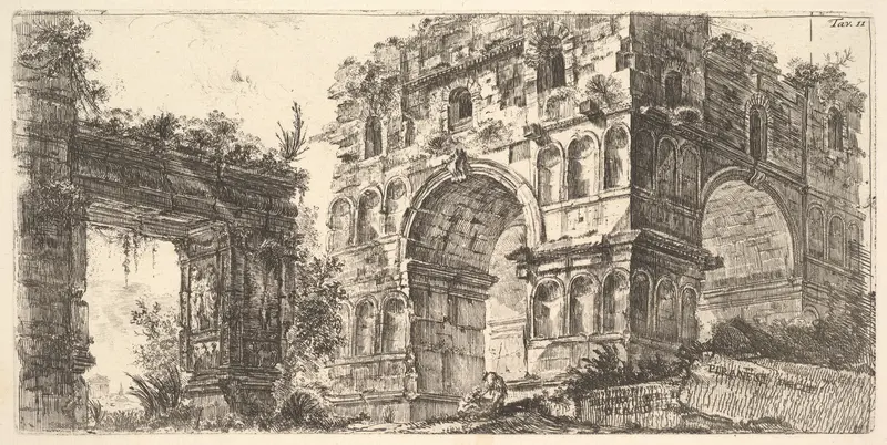 Plate 11: Temple of Janus (Tempio di Giano), from "Antichità Romane de' Tempi della Repubblica, e de' primi Imperatori"