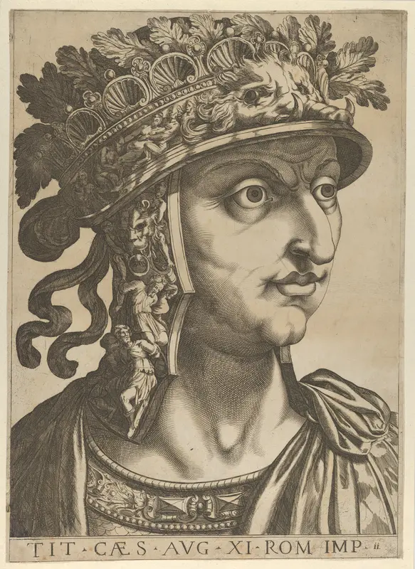 Plate 11: Titus Vespasian looking to the right, from "The Twelve Caesars" Wall Art by Anonymous - High-Resolution Digital Print