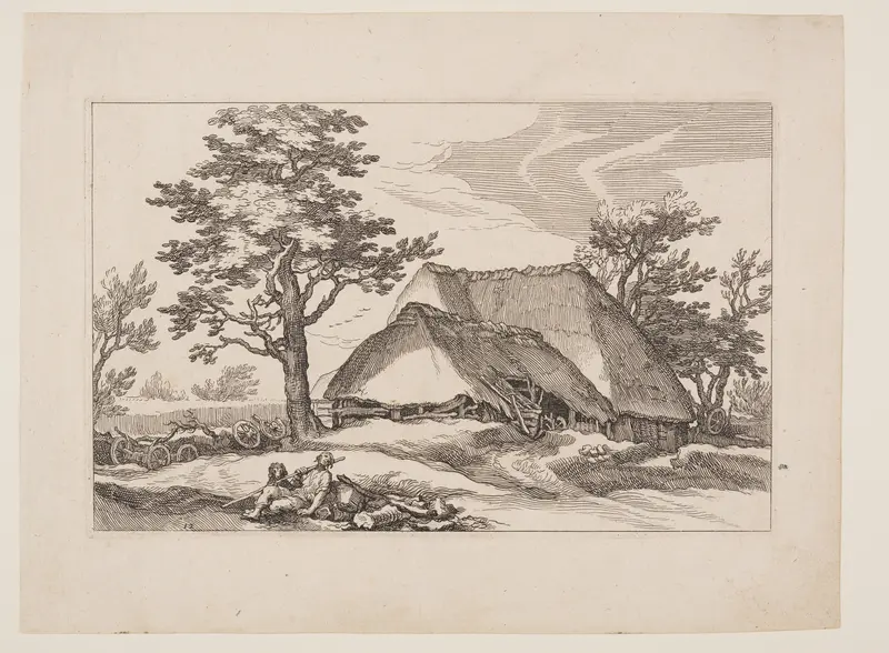 Plate 12, from Landscapes with Farmhouses Wall Art by Boetius Adams Bolswert - High-Resolution Digital Print