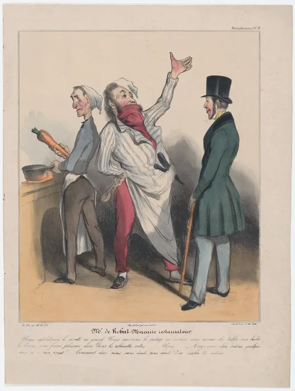 Plate 12: Mr. de Robert Macaire, restauranteur, from 'Caricaturana,' published in Les Robert Macaires Wall Art by Honoré Daumier - High-Resolution Digital Print
