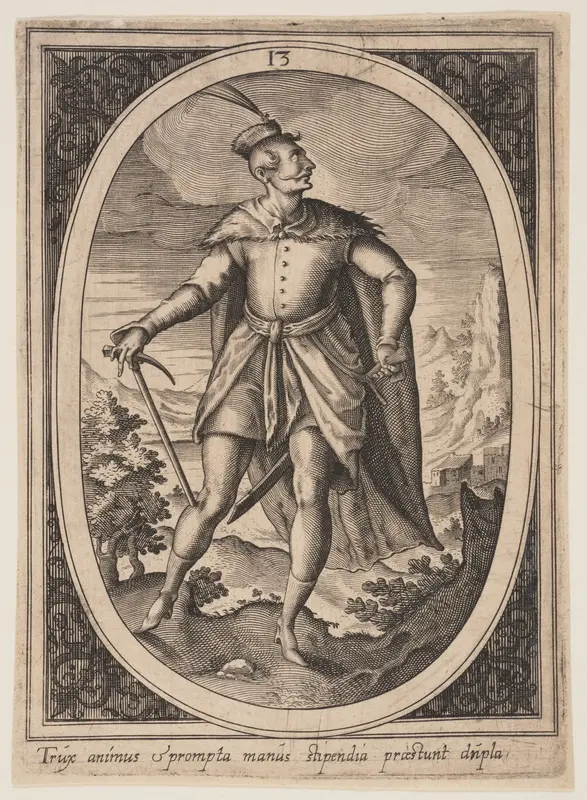 Plate 13 from Military Figures Wall Art by Heinrich Ulrich - High-Resolution Digital Print